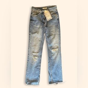 NWT Pull&Bear High Waisted Jeans with slit SIZE 36/4/26